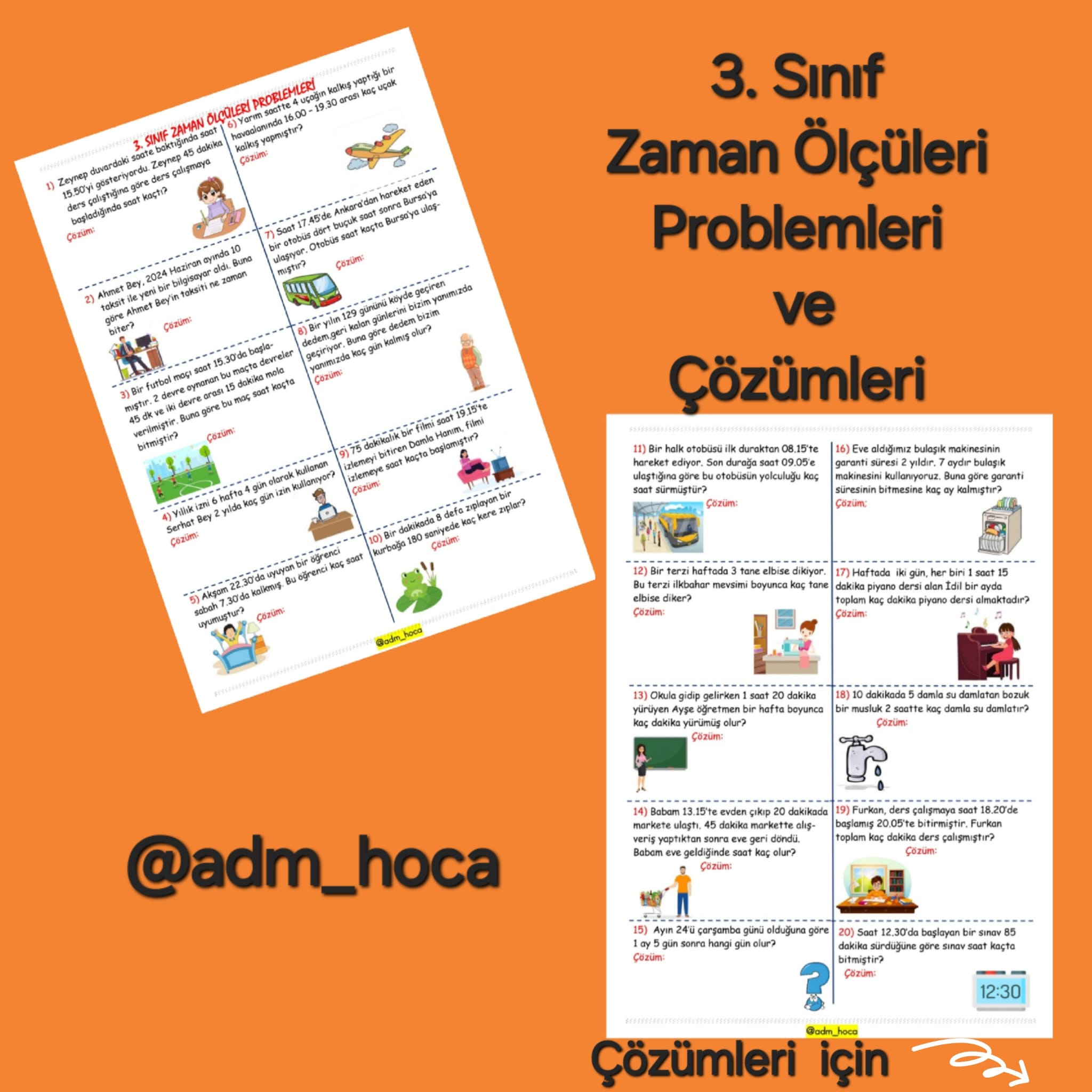 3. Sınıf Matematik Zaman Ölçüleri Problemleri
