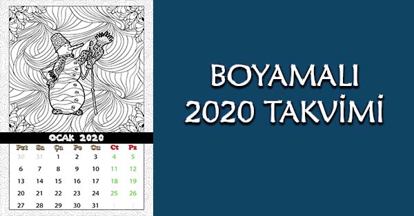Boyamalı 2020 Takvimi