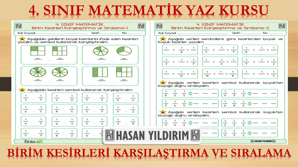 4. Sınıf Matematik Yaz Kursu - Birim Kesirleri Karşılaştırma ve Sıralama (4. Sınıfa Hazırlık)