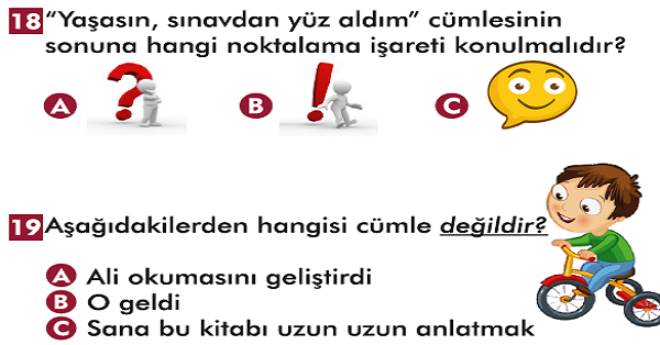 2. Sınıf Türkçe Deneme Sınavı 2