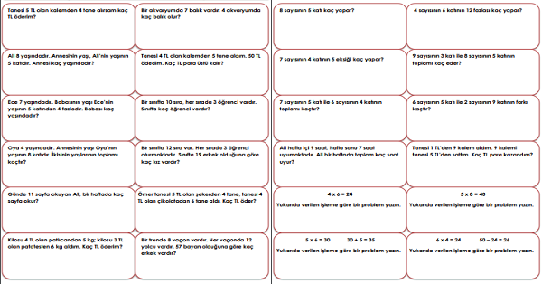 2. Sınıf - Matematik - Çarpma İşlemi Problemleri-3