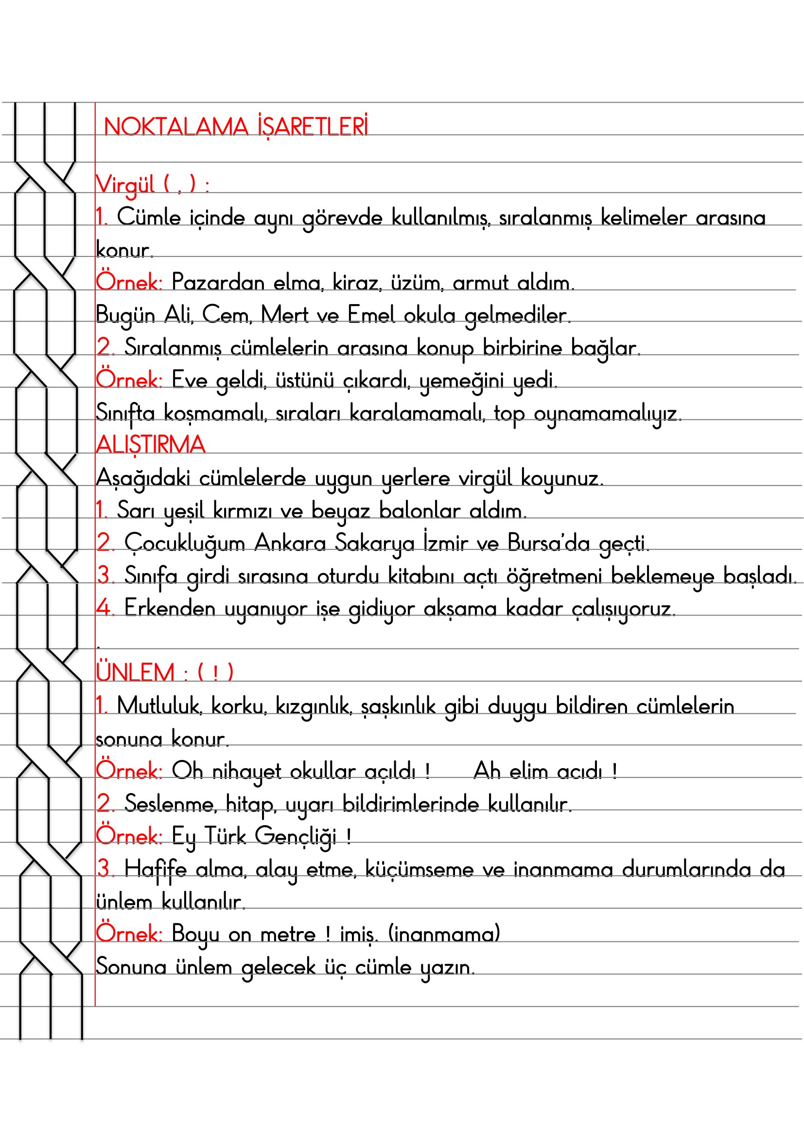 2. Sınıf - Türkçe Noktalama İşaretleri ( Virgül ve Ünlem İşareti ) Konu Anlatımı