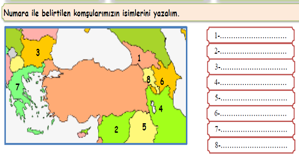 4. Sınıf Sosyal Bilgiler Komşularımız Etkinliği 2