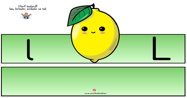 L-l Sesi Harf Tacı (Limon Görselli)