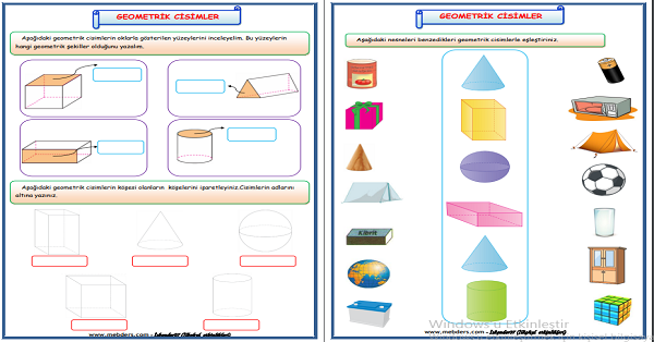 2. Sınıf Matematik Geometrik Cisimler Etkinlik Çalışması (4 Sayfa)