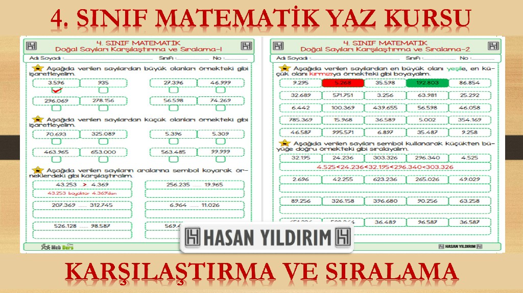 4. Sınıf Matematik Yaz Kursu - Karşılaştırma ve Sıralama (4. Sınıfa Hazırlık)