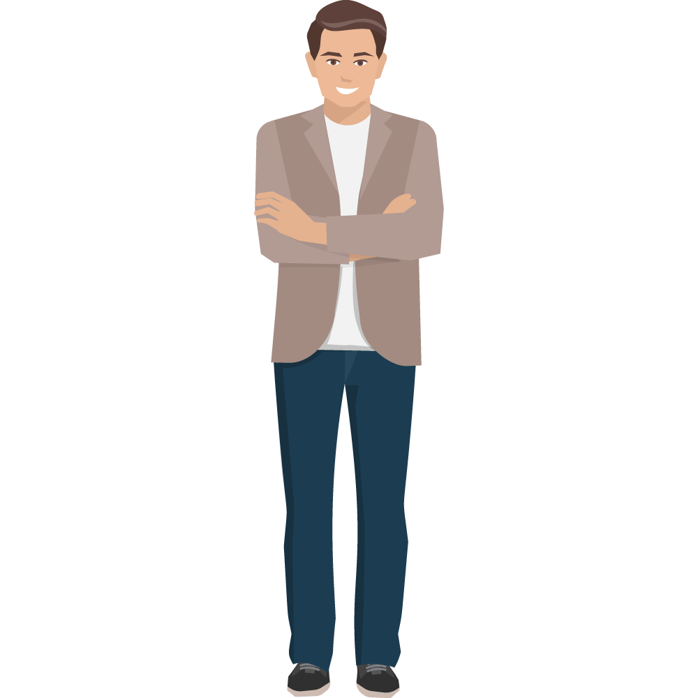 Clipart kollarını bağlamış ayakta duran erkek resmi