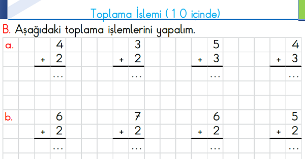 1. Sınıf Matematik (10 İçinde) Toplama İşlemi