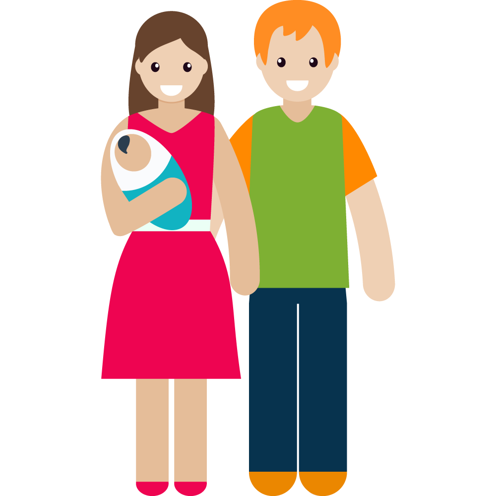 Clipart kucağında bebeğiyle çift resmi
