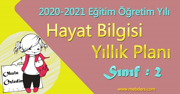 2020 - 2021 Yılı 2. Sınıf Hayat Bilgisi Yıllık Planı (Beşgen Yayınevi)