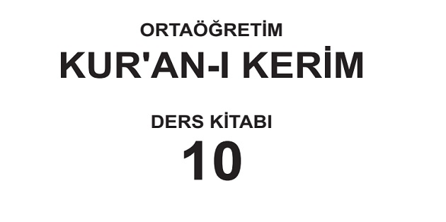 2023-2024 Eğitim Öğretim Yılı 10. Sınıf  Kur’an-ı Kerim Ders Kitabı-Meb Yayınları
