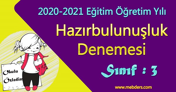 2020-2021 Eğitim-Öğretim Yılı 3. Sınıf Hazırbulunuşluk Denemesi pdf