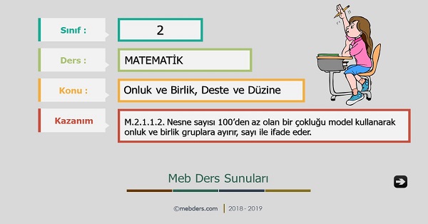 2. Sınıf Matematik Onluk, Birlik, Deste, Düzine Sunusu