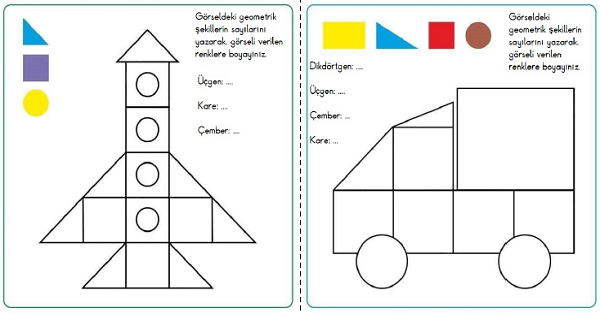 1. Sınıf Matematik Geometrik Şekiller ve Görseller Etkinliği