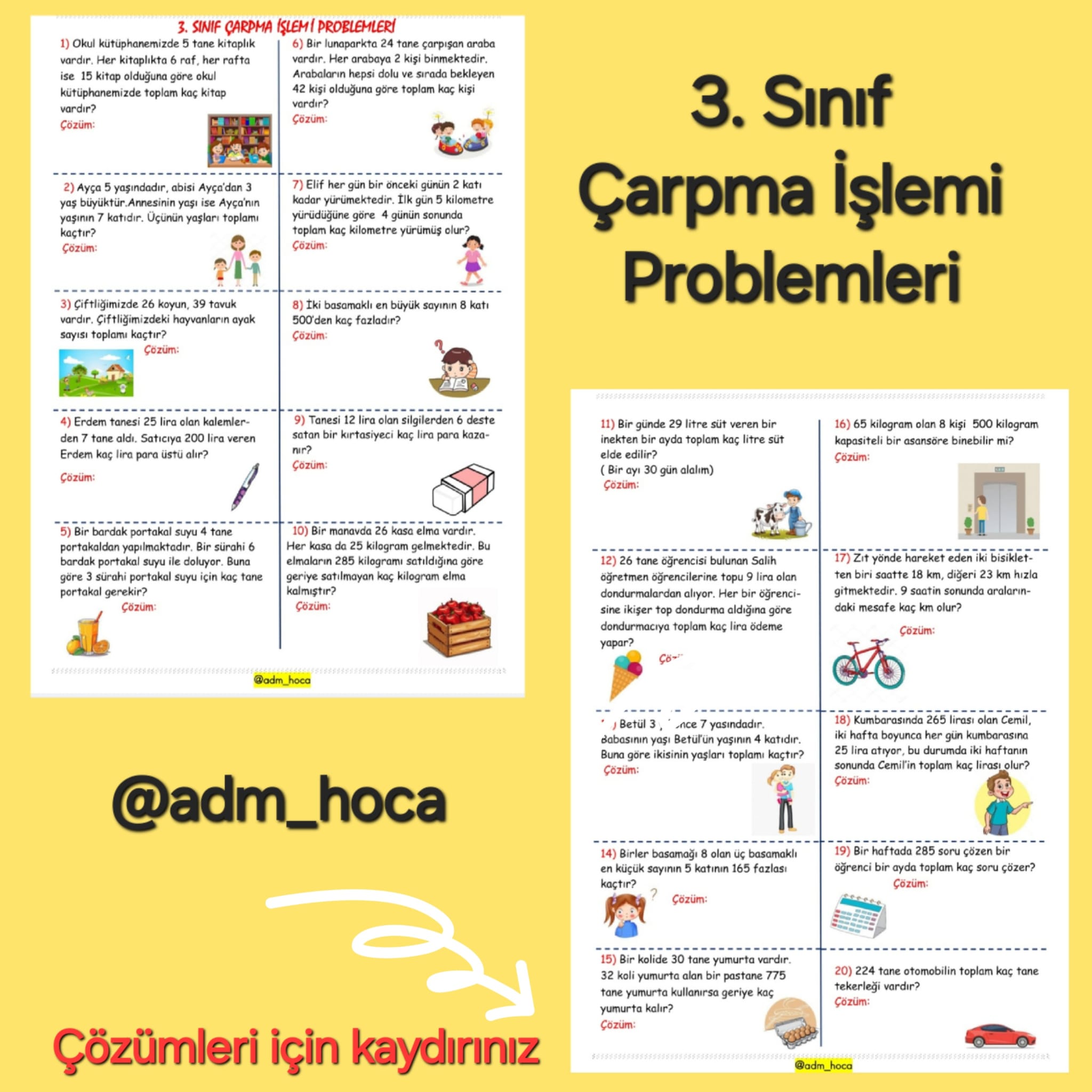 3. Sınıf Matematik - Çarpma İşlemi Problemleri 10