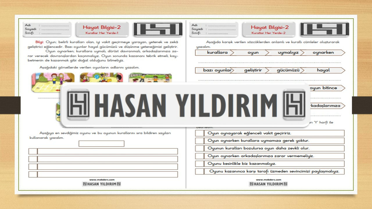 2. Sınıf Hayat Bilgisi Kurallar Her Yerde Çalışma Sayfaları