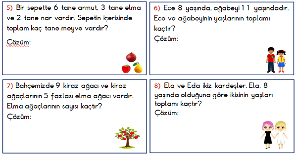 1. Sınıf Toplama İşlemi ile İlgili Problemler 4