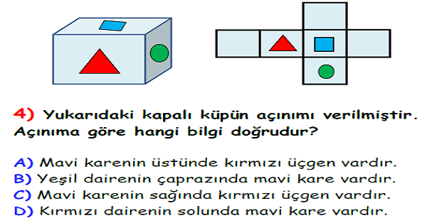 4. Sınıf Matematik Geometrik Cisimler, Şekiller ve Açılar Yaprak Testi-2