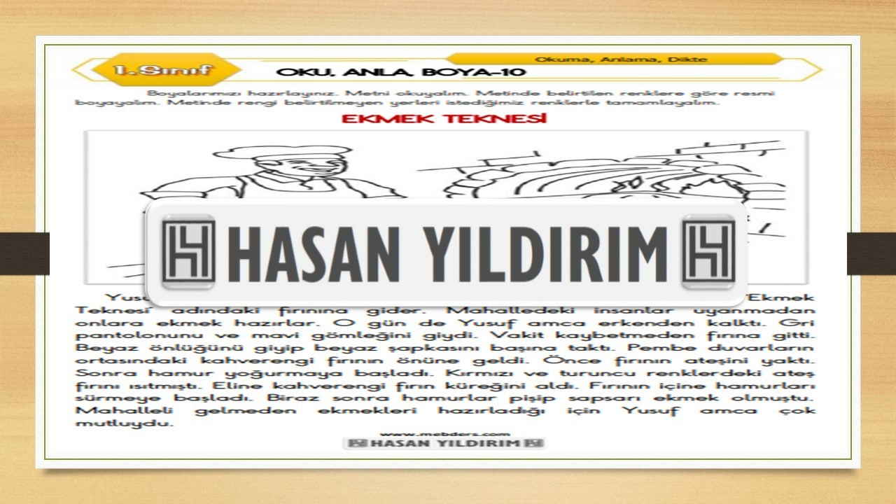 1. Sınıf Türkçe Oku, Anla, Boya-10