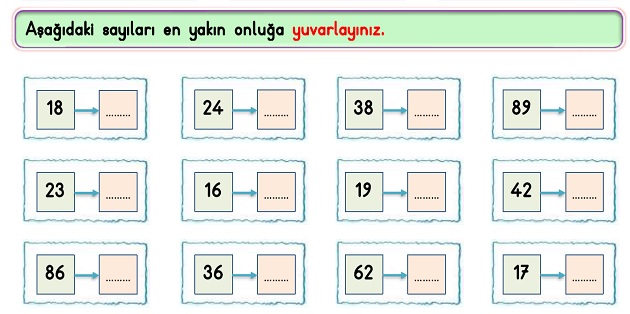 2. Sınıf Matematik Doğal Sayılar Yuvarlama Etkinliği-3
