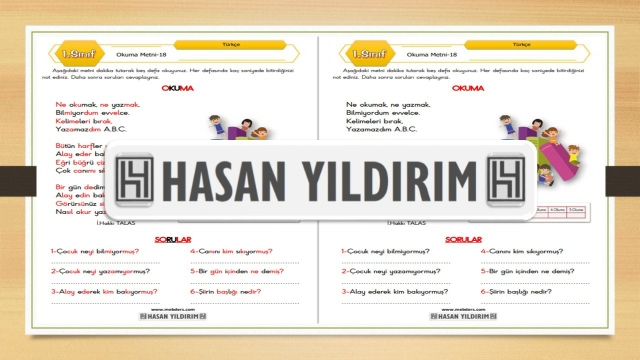 1. sınıf Türkçe Okuma Metni-18 (Okuma)