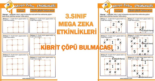 3. Sınıf Mega Zeka Etkinliği - Kibrit Çöpü Bulmacası