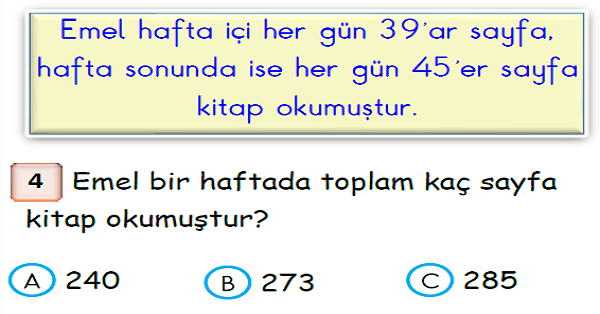 3. Sınıf Matematik Çarpma İşlemi Yaprak Test-3
