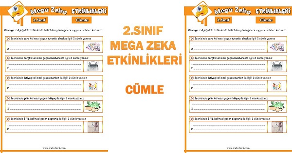 2. Sınıf Mega Zeka Etkinliği - Cümle