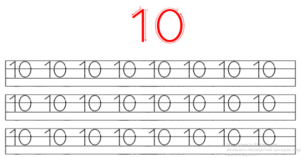 1. Sınıf Matematik (10 Rakamı) On Rakamı