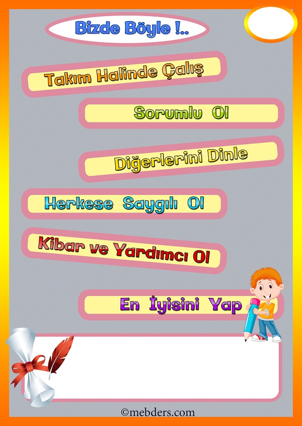 İmzalı Sınıf Kuralları Afişi