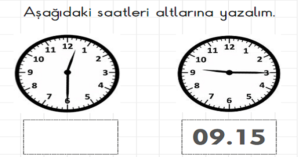 2. Sınıf Matematik Saatler Etkinliği