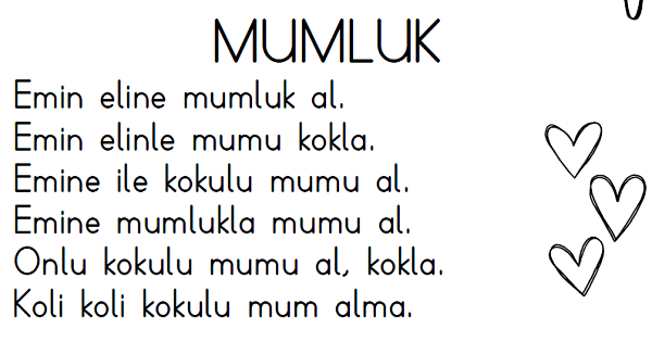 1. Sınıf İlk Okuma Yazma (U-u Sesi) Metinleri