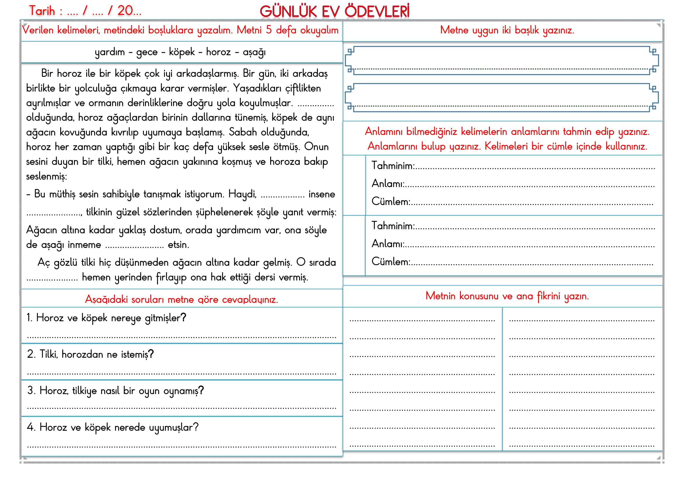 2. Sınıf 27 Mayıs 2025 Günlük Ev Ödevi