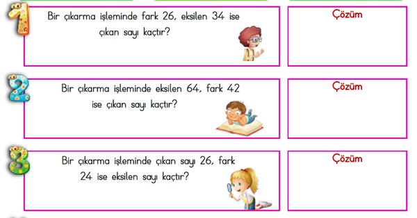 2. Sınıf Matematik Çıkarma İşlemi-Problemler-3