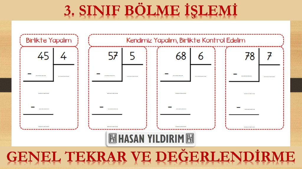 3. Sınıf Bölme İşlemi - Genel Tekrar ve Değerlendirme Çalışması (4 Sayfa)