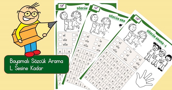 1. Sınıf İlkokuma Boyamalı Sözcük Arama Etkinliği - L Sesi