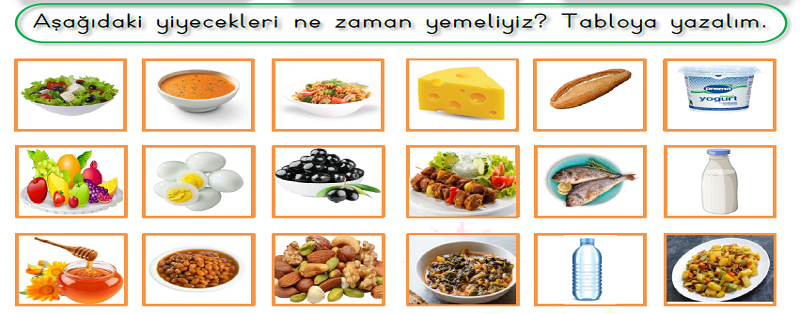 1. Sınıf Hayat Bilgisi Yemek Zamanı Etkinliği