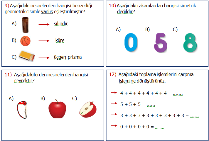 2. Sınıf Matematik Genel Değerlendirme 1