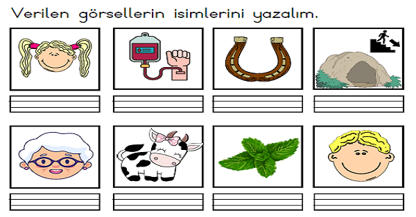 1. Sınıf İlk Okuma Yazma (N-n Sesi) Görsel Dikte Çalışması