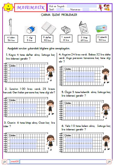 3. Sınıf Matematik Bölme İşlemi Problemler 6