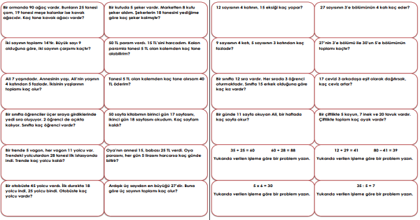 2. Sınıf - Matematik Karışık Problemler-1