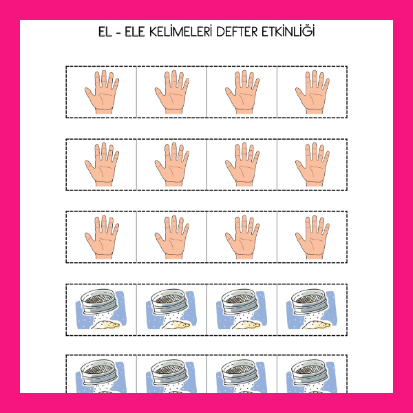 1. Sınıf İlkokuma Yazma - L Sesi el-ele Defter Etkinliği - 1
