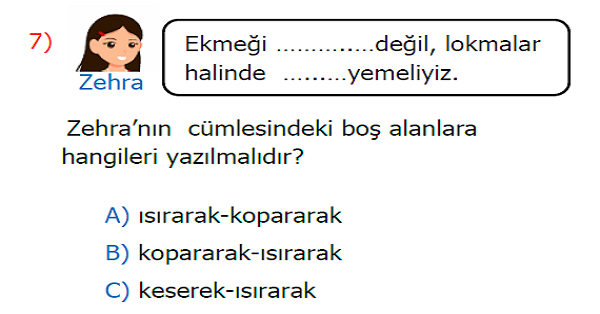 2. Sınıf Hayat Bilgisi Yemekte Görgü Kurallarına Uyarım Kazanım Testi