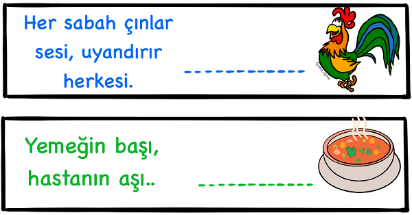 1. Sınıf Türkçe Bilmeceler Etkinliği