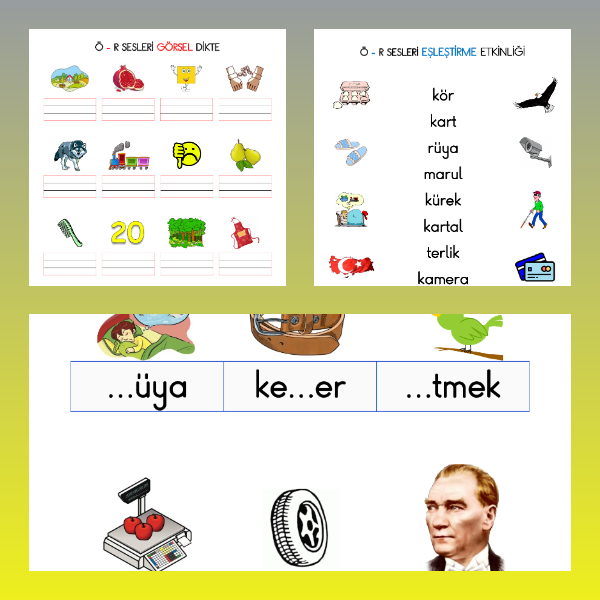 1. Sınıf İlkokuma Yazma - Ö-R Sesleri Etkinliği