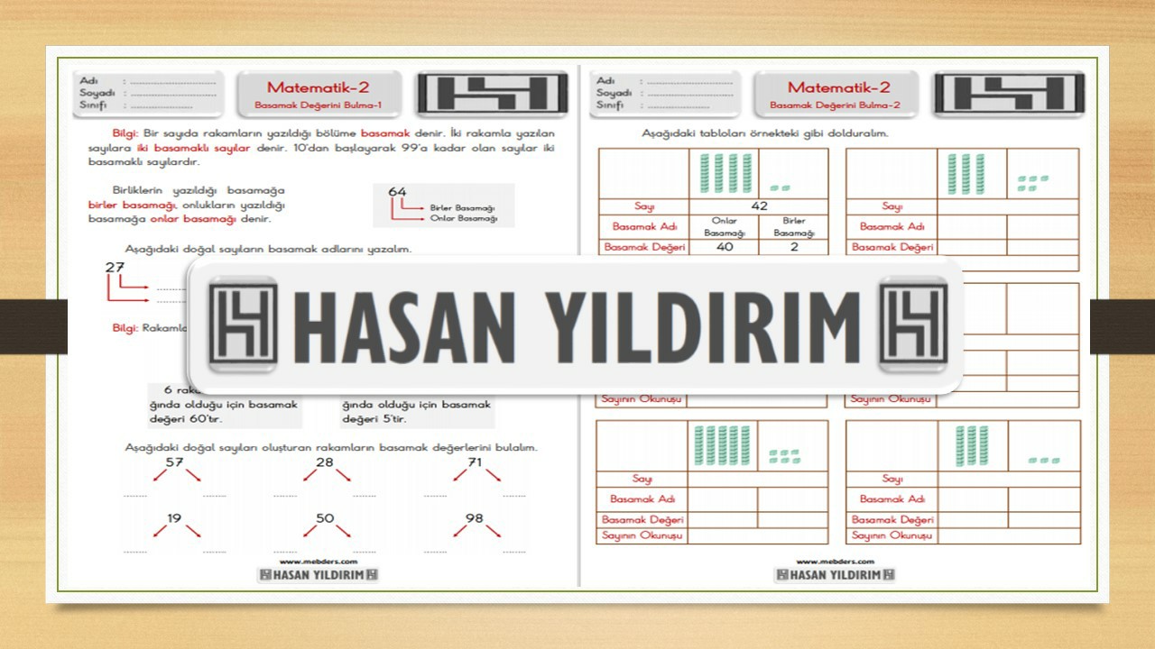 2. Sınıf Matematik Basamak Değerini Bulma Çalışma Sayfaları