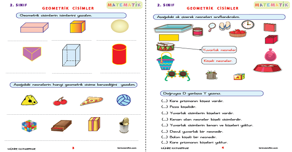 2. Sınıf Matematik Geometrik Cisimler Konu Anlatımı ve Etkinlikler