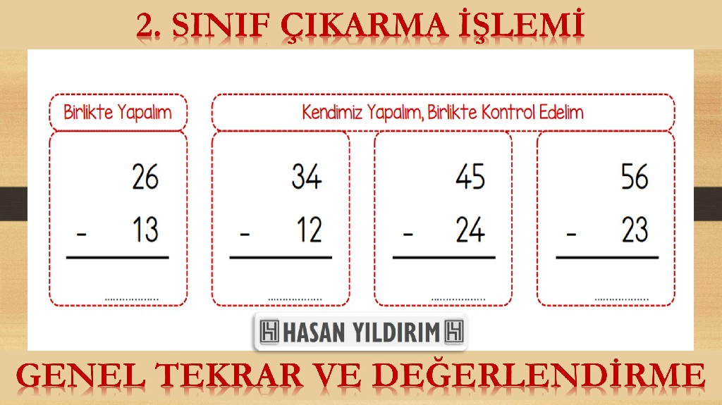 2. Sınıf Çıkarma İşlemi - Genel Tekrar ve Değerlendirme Çalışması (4 Sayfa)