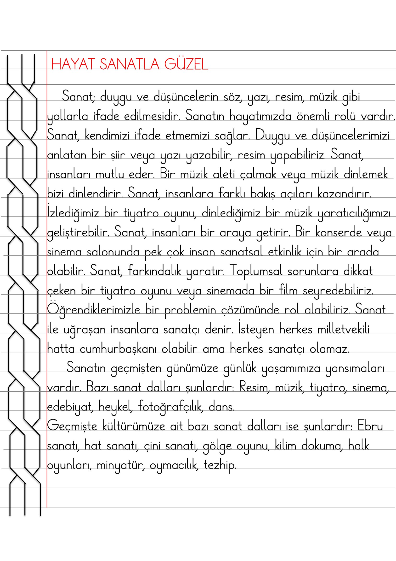 2. Sınıf - Hayat Bilgisi Hayat Sanatla Güzel Özeti
