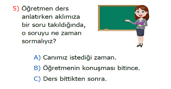 2. Sınıf Hayat Bilgisi Nasıl Dinlemeliyim Kazanım Testi